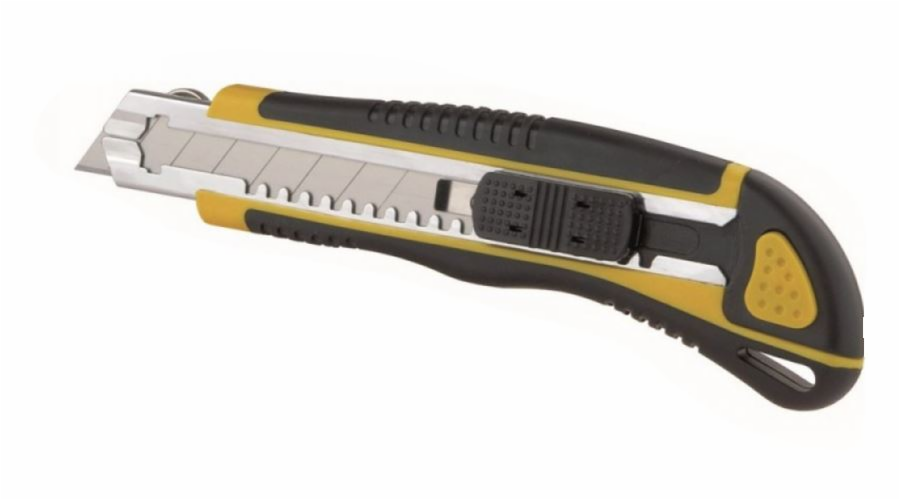 Nůž Dedra 18 mm automatická výměnná čepel s gumovou rukojetí čepel 1+4 (M9030)