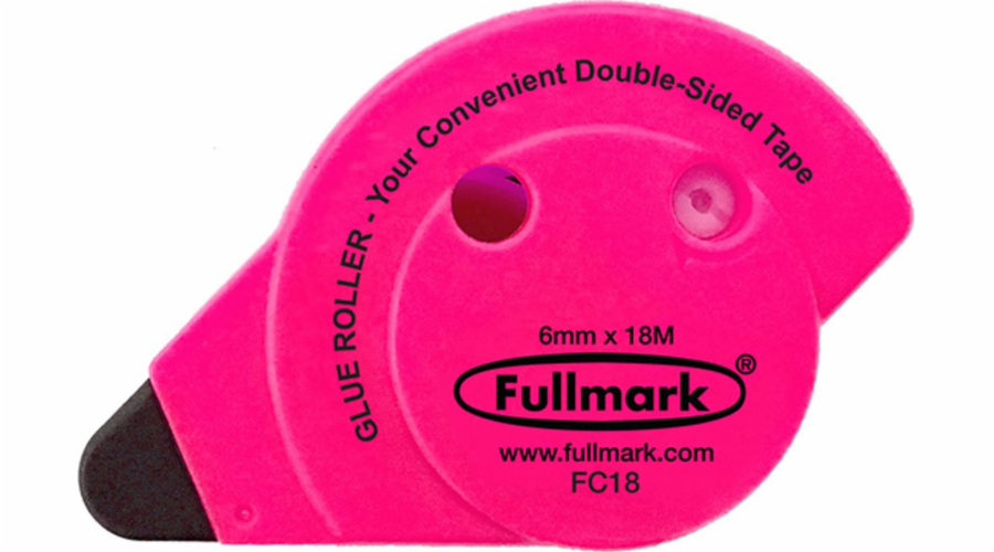 Fullmark Permanentní lepicí páska, fluorescenční růžová, 6mm x 18m, Fullmark