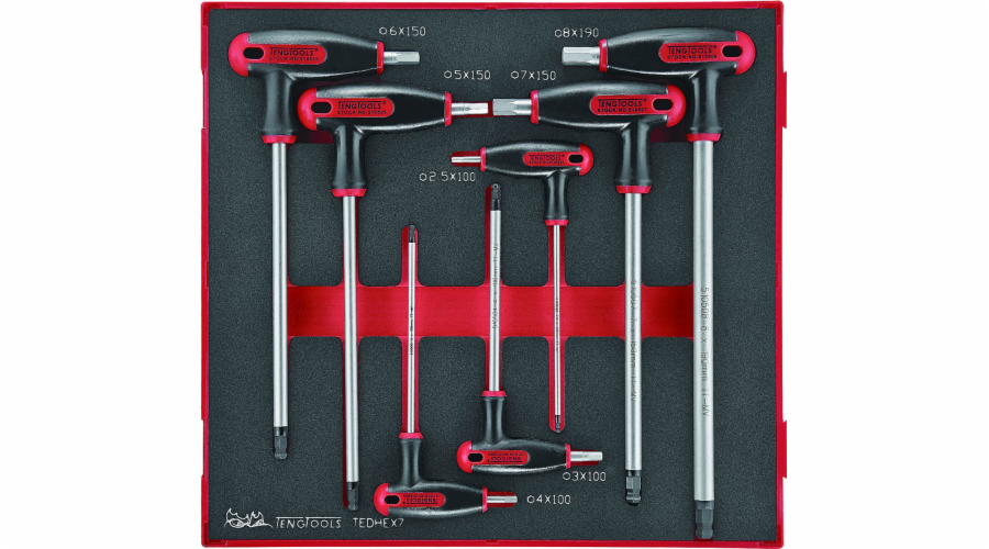 Teng Tools Sada 7 šestihranných klíčů s křížovou rukojetí Teng Tools TEDHEX7