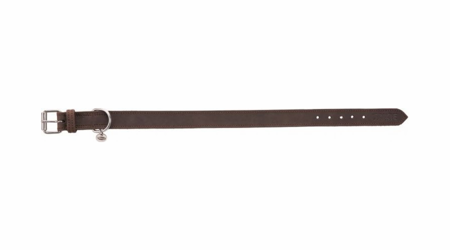 Trixie rustikální těžký kožený límec, L–XL: 57–66 cm/30 mm, tmavě hnědá