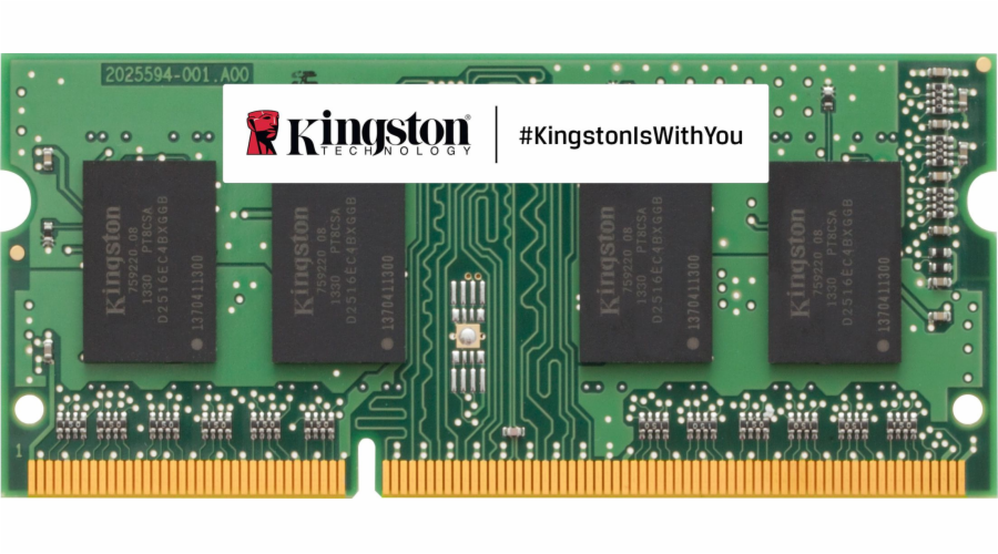 Paměť notebooku Kingston ValueRAM, SODIMM, DDR3, 4 GB, 1600 MHz, CL11 (KVR16S11S8/4)