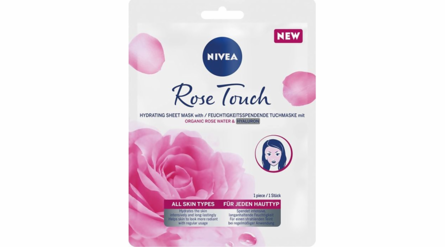 Nivea Nivea Rose Touch intenzivně hydratační maska s organickou růžovou vodou a kyselinou hyaluronovou | DOPRAVA ZDARMA OD 250 PLN