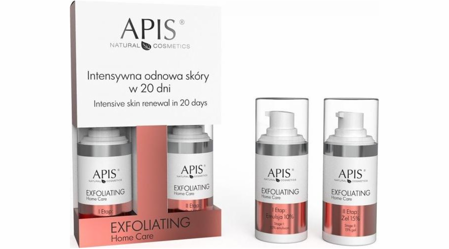 APIS APIS_SET Exfoliating Home Care intenzivní obnova pleti za 20 dní emulze 10% 15ml + gel 15% 15ml