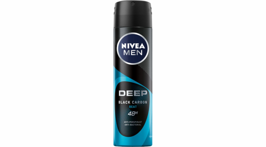 Nivea NIVEA_Men Deep Black Carbon Beat antiperspirant s aktivním uhlím ve spreji 150ml