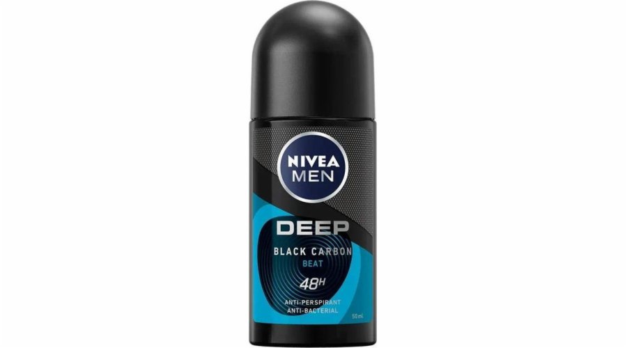 Nivea NIVEA_Men Deep Black Carbon Beat antiperspirant s aktivním uhlím Roll-On 50ml
