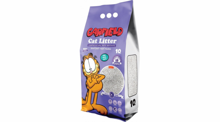GARFIELD Stelivo pro kočky Garfield, bentonitové stelivo pro kočky, levandule 10L