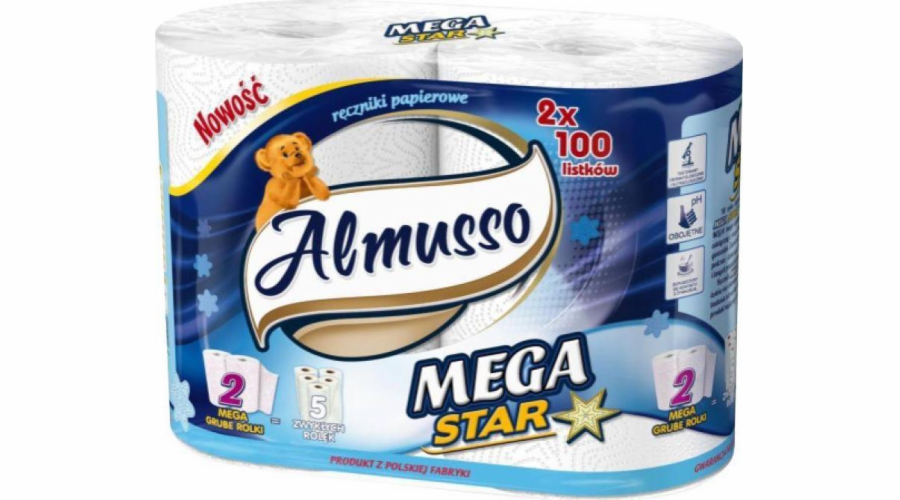 Almusso Mega 2-vrstvý papírový ručník, 2 ks.