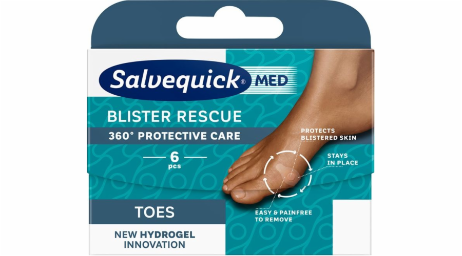 Salvequick SALVEQUICK_Blister Rescue hydrogelové náplasti na puchýře 3+3 ks.