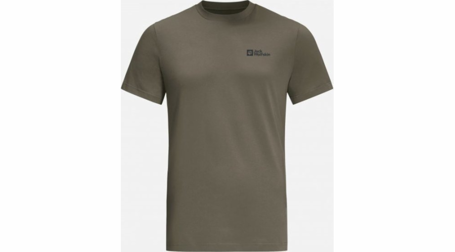 Jack Wolfskin Essential TM zaprášené olivové pánské tričko velikost S (1808382_4550)