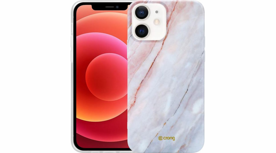 Mramorové pouzdro Crong Crong Mini pouzdro iPhone 12 (růžové)