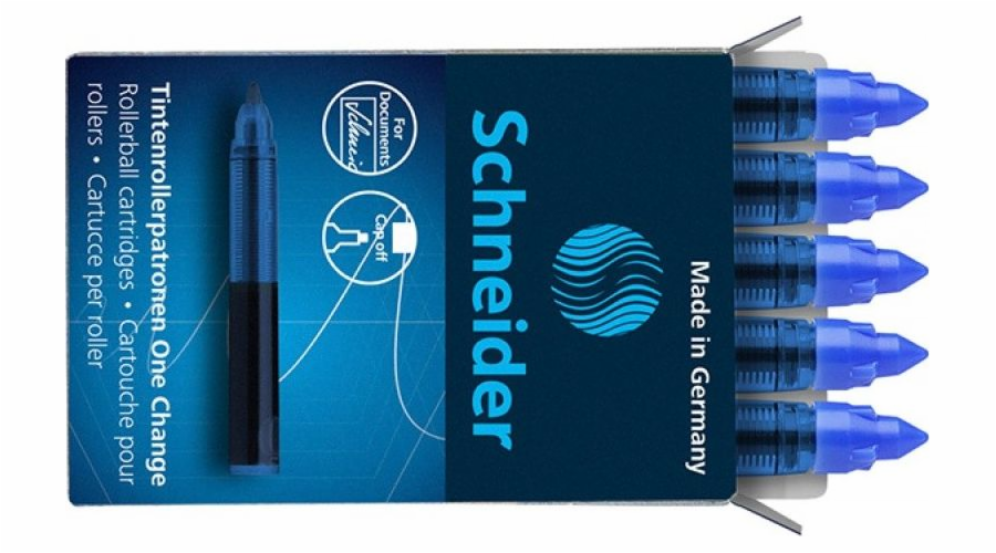 Inkoustové náplně Schneider pro kuličková pera One Change cartridge, modré, 5 kusů