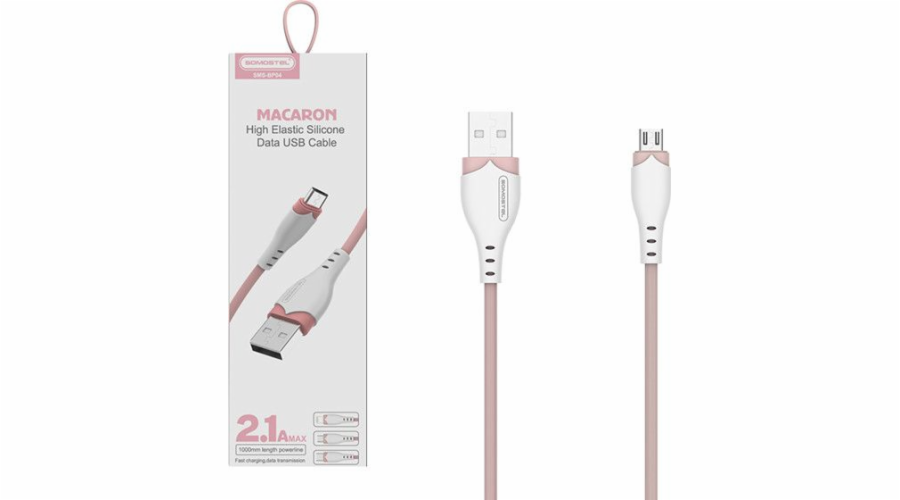 Somostel USB-A - microUSB USB kabel 1,2 m růžový (28254)
