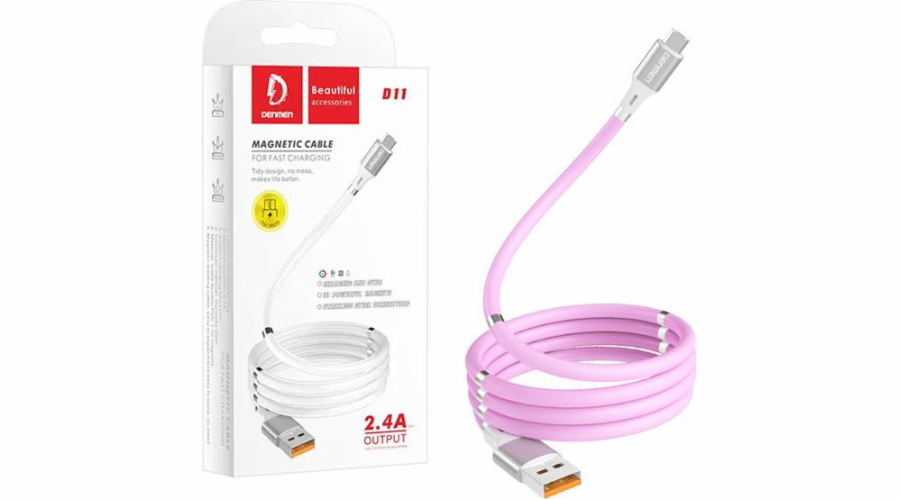 Denmen USB-A – USB-C kabel USB 1 m růžový (29363)