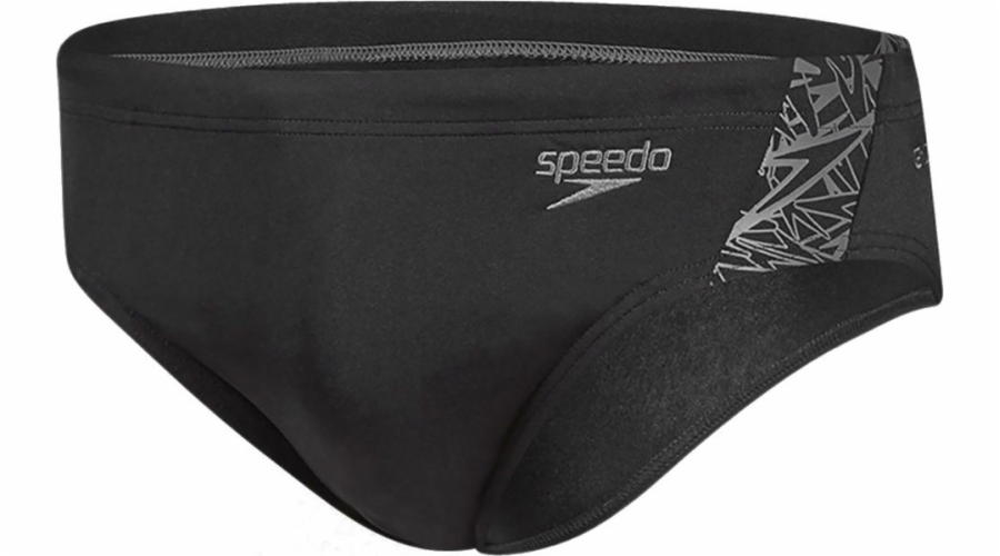 Speedo pánské plavky Boom Splice 7cm Brief black/oxid grey velikost S (810854B443)