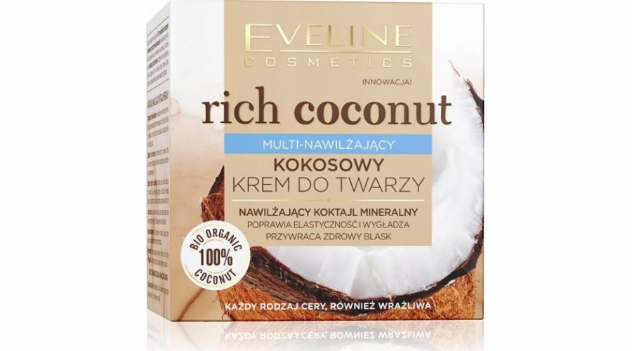 Eveline Rich Coconut multihydratační kokosový krém na obličej 50 ml