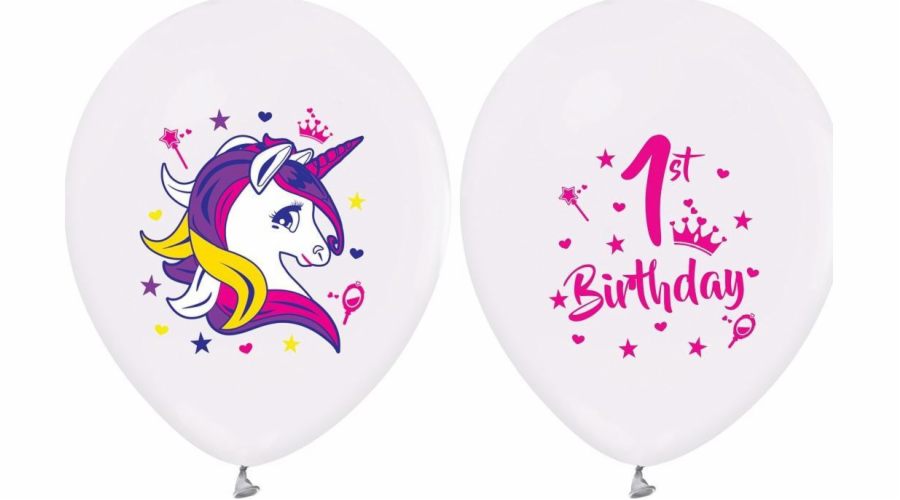 GoDan Latexové balónky Jednorožec pro roční dítě - 30 cm - 5 ks univerzální