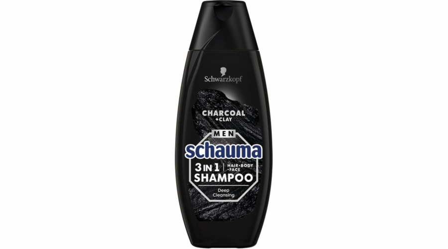 Schwarzkopf Schwarzkopf Schauma Men 3v1 Čisticí šampon s uhlím 400ml