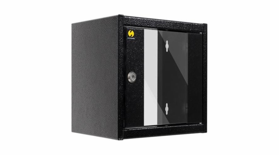 NetRack závěsná skříňka 10'', 4,5U/300 mm - grafit, skleněné dveře (010-045-300-012)