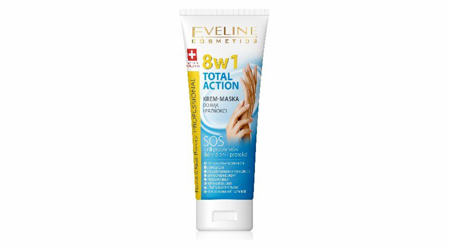 Eveline Hand & Nail Therapy Total Action 8v1 krémová maska na ruce a nehty 75ml