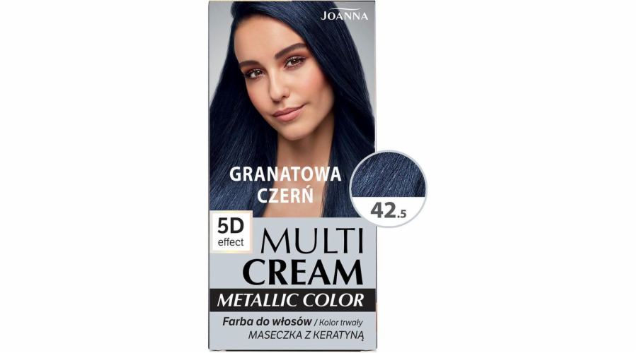 Joanna Multi Cream Metallic Color 5D Effect 42.5 Navy Blue Black