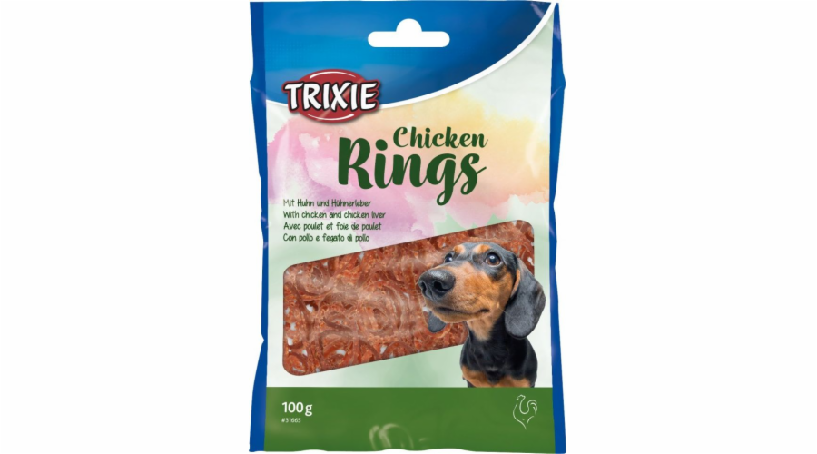 Trixie Chicken Rings, pamlsek pro psy, kuřecí a kuřecí játra, 100 g