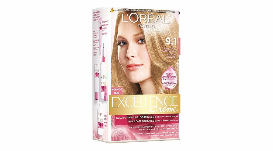 L'Oreal Paris Excellence Creme Coloring cream 9.1 velmi světlá popelavá blond
