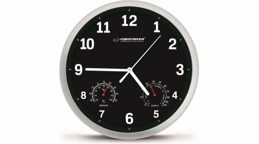 Esperanza Lyon nástěnné hodiny černé (EHC016K)