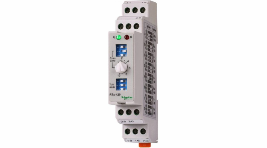 Schneider Electric Časové relé 2P 5A 0,01s-100h 24-240V AC/DC 4-funkční RTX-420 (2612569)