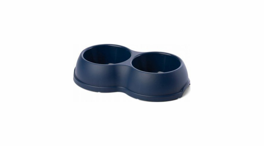 Barry King Double plastová miska pro psy a kočky L, 1,2L, tmavě modrá, 35x20cm,