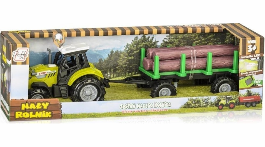 Traktor Daffi s přívěsem na dřevo