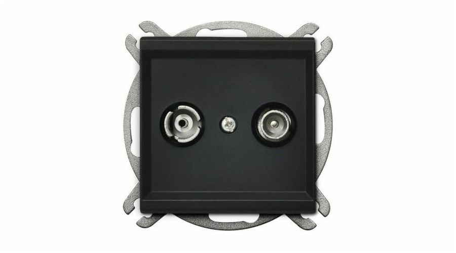 Ospel Sonata RTV koncová anténní zásuvka, černá metalíza (GPA-RK/m/33)
