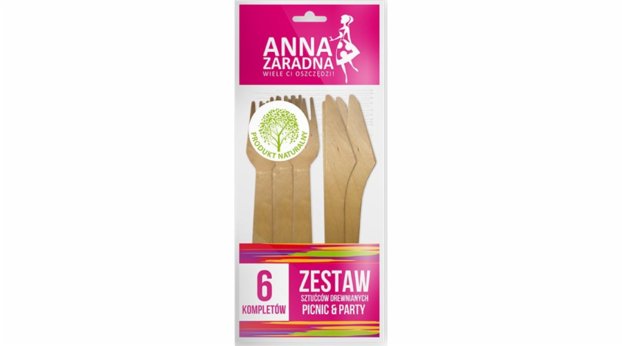 Anna Zaradna Sada dřevěných příborů ANNA ZARADNA, 6 sad, dřevo