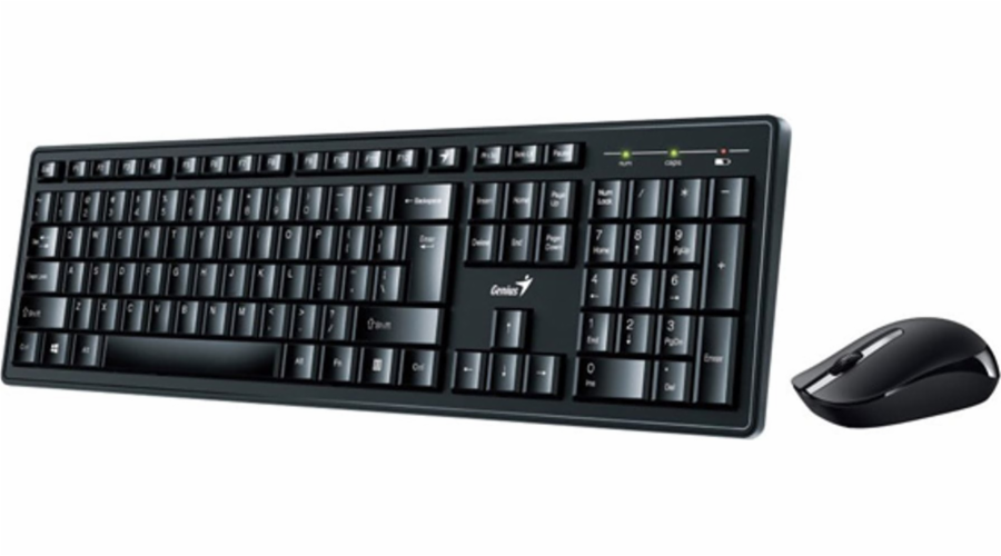 Genius Smart KM-8200, sada klávesnice s optickou bezdrátovou myší, 1x AA, 1x AAA, US, klasická, typ programovatelné klávesy