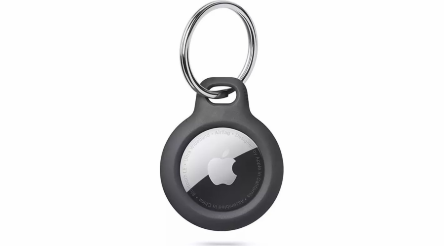 Hrubá klíčenka s TPU karabinou pro Apple AirTag Black
