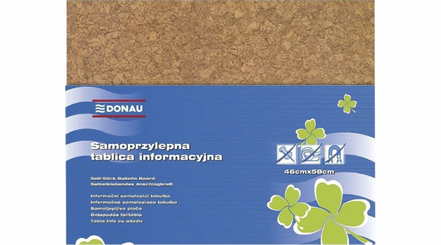 Informační tabule Donau DONAU, 58x46cm, samolepící, hnědá