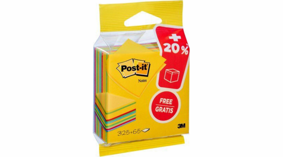 Post-it POST-IT samolepicí kostka (2014-UCP), 76x76mm, 1x325 karet, mix barev