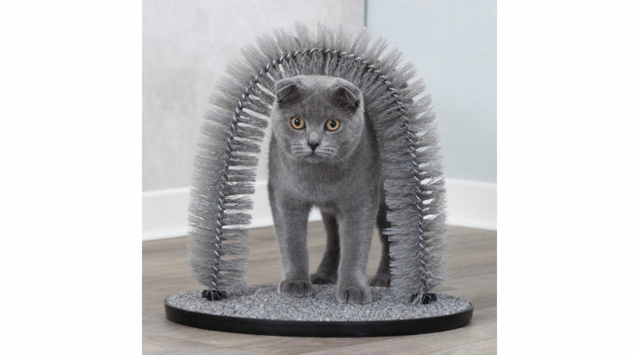 Trixie Fur Care Arch kočičí kartáč, 36 x 33 cm, šedý