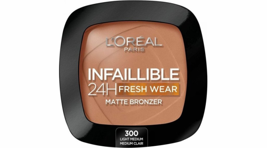 L OREAL Kompaktní bronzující pudr L'Oreal Make Up Infaillible 300-lehký středně bledý moyen 24 hodin (9 g)