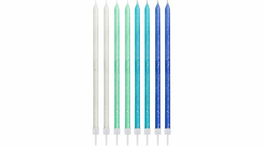 GoDan Narozeninové svíčky modré mix - 14,5 cm - 24 ks univerzální