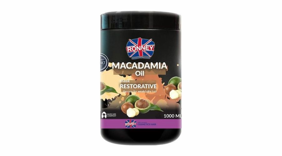 Ronney Macadamia Oil Complex Professional Mask Regenerační maska na vlasy s makadamiovým olejem 1000 ml
