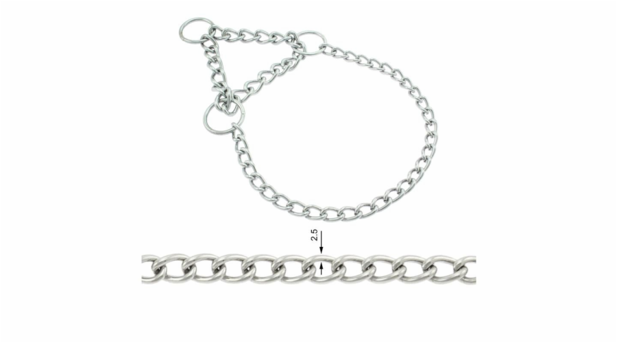 Řetěz - obojek polostahovací jednořadý 2,5 mm/50 cm