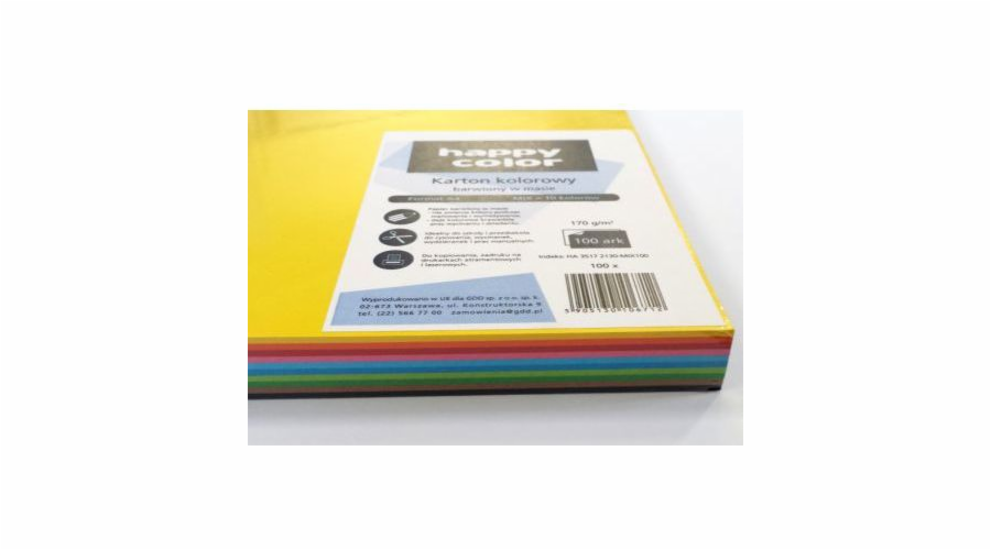 Happy Color A4 kopírovací papír 170g mix barev 100 listů