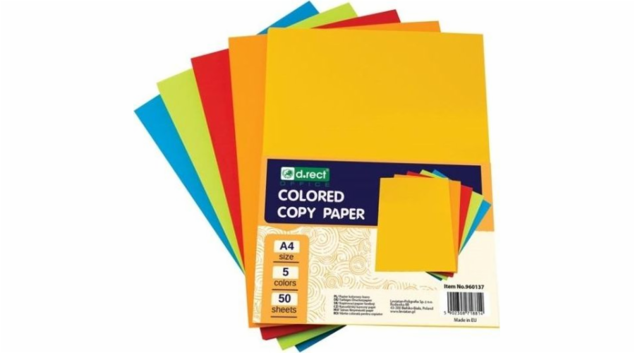 Papír do kopírky D.Rect A4, mix barev, 250 listů