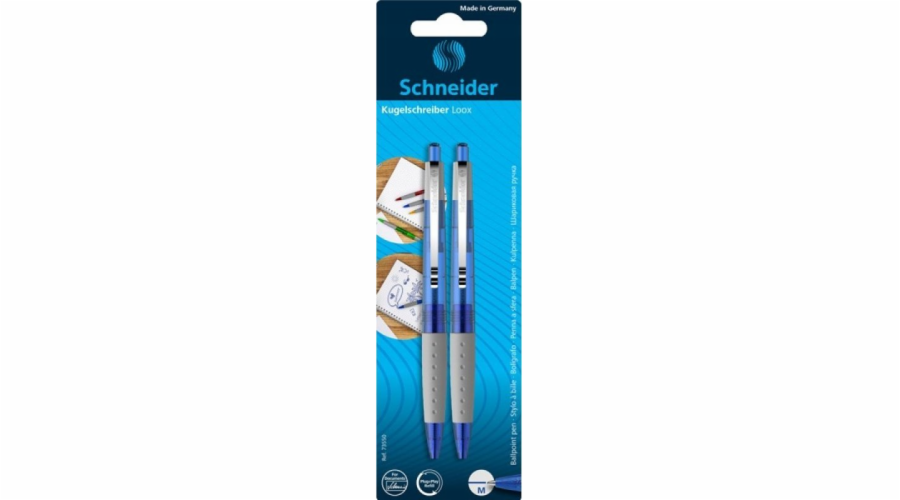 Automatické pero Schneider Schneider Loox, 2 ks, puchýř, modrá