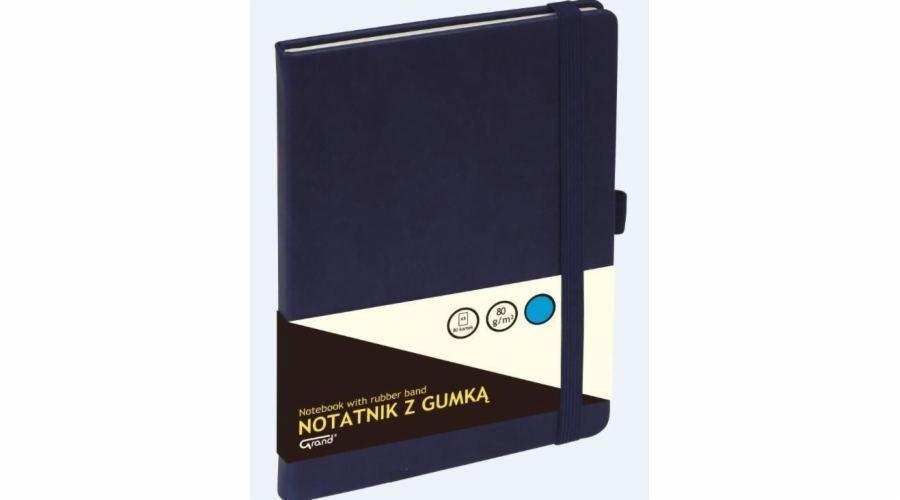 Grand Notebook A6 mřížka s elastickým páskem (262771)