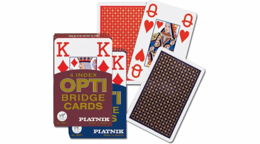 Karty Piatnik Bridge – 4 indexové karty OPTI Bridge Card – (77139)