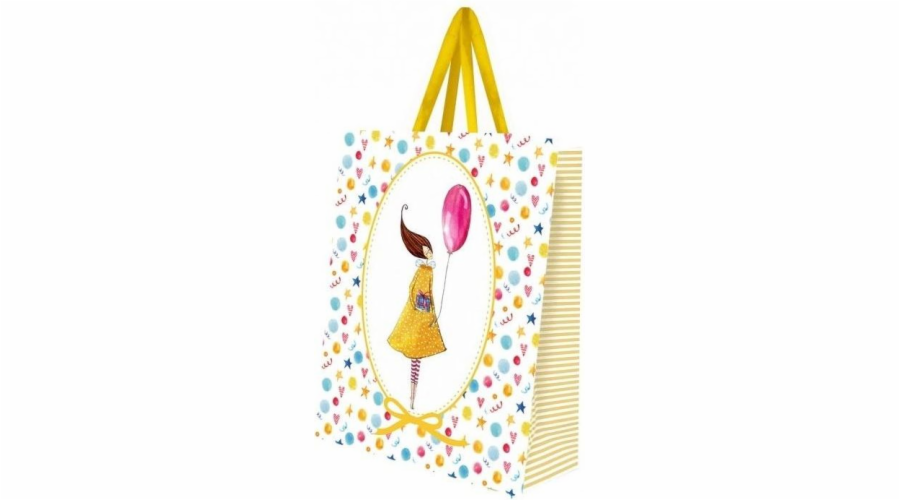 Cozywood Malá dekorativní dárková taška Žena s balónkem