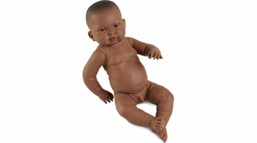 Llorens Panenka Baby boy Noah 45 cm bez oblečení, tmavá kůže (45003)