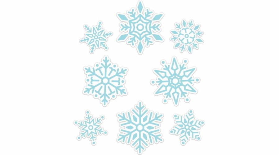 Zimní dekorace na okna - Sněhové vločky 01 8 ks