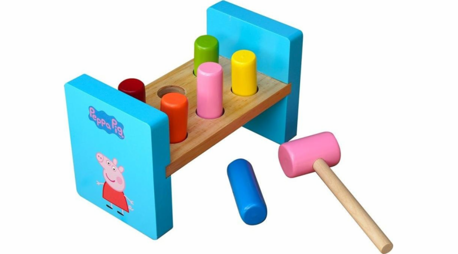 Barbo Toys Dřevěná děrovačka s kladívkem, prasátko Peppa